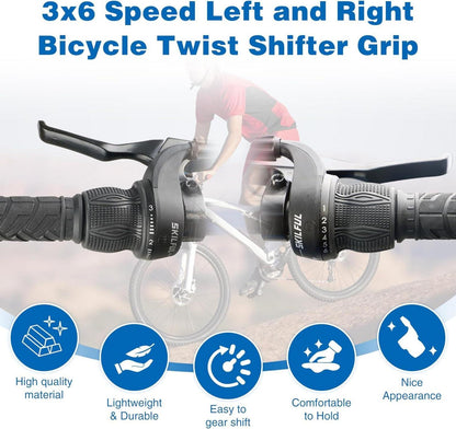 18 Speed Fahrrad Schalthebel Set 3x6 Revoshifter Drehgriff-Schalter