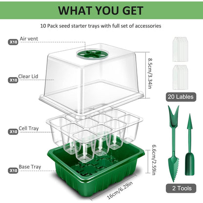Mini Gewächshaus Zimmergewächshaus Anzuchtkasten 10er set