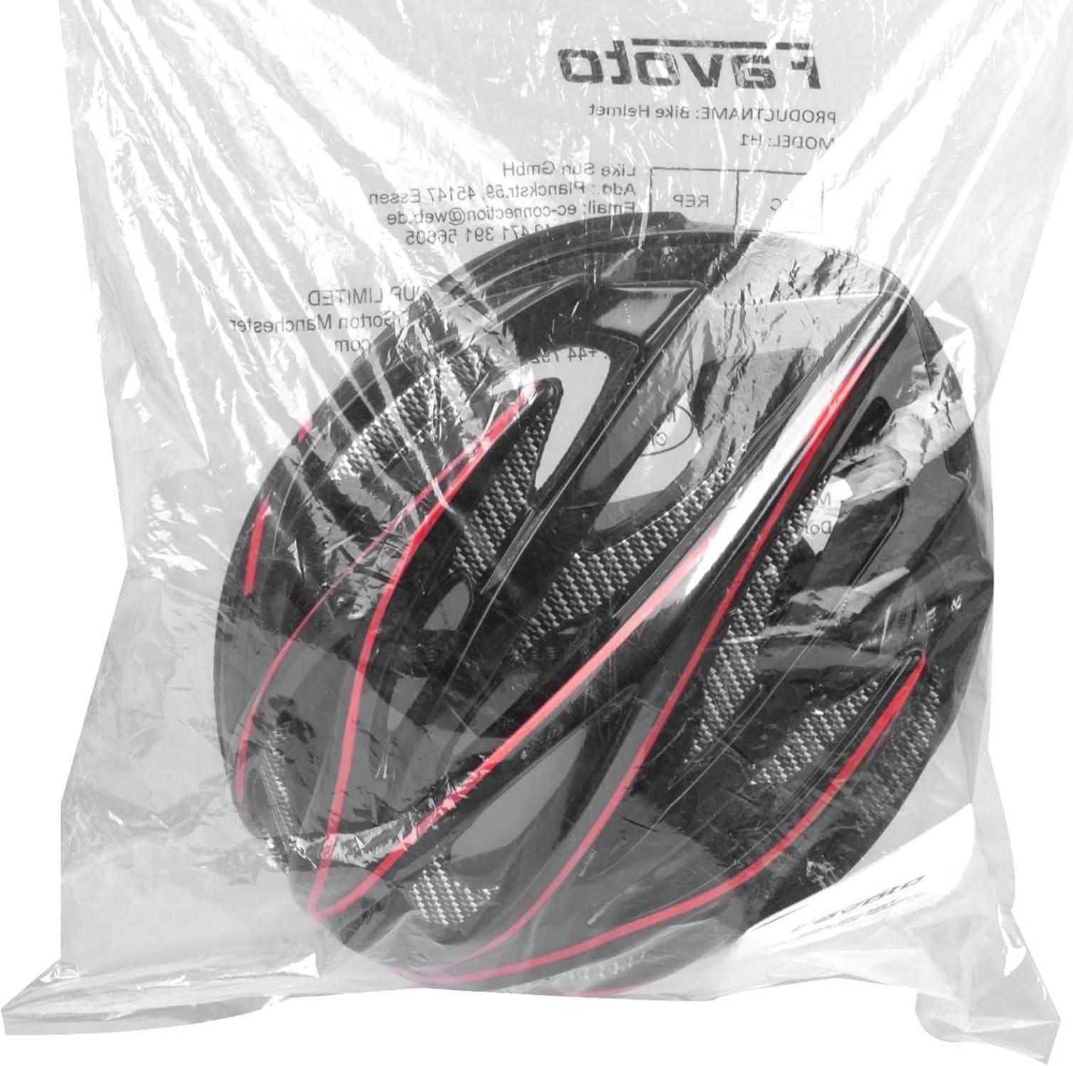 Favoto Fahrradhelm Erwachsene Abnehmbares Innenfutter Verstellbar Schwarz-Rot L