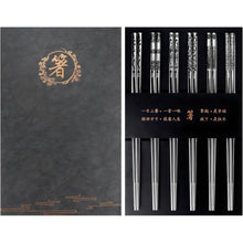 6 Paar Japanische Metall Essstäbchen Edelstahl Geschenkset