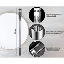 6 Paar Japanische Metall Essstäbchen Edelstahl Geschenkset