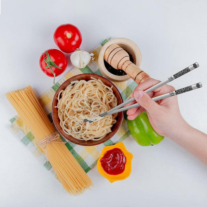 6 Paar Japanische Metall Essstäbchen Edelstahl Geschenkset