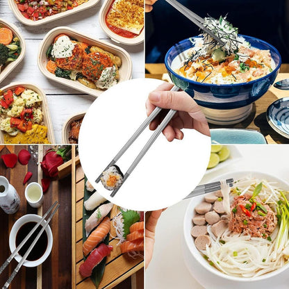 6 Paar Japanische Metall Essstäbchen Edelstahl Geschenkset