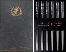 Essstäbchen Japanisch Metall Edelstahl Geschenkset 6 Paar