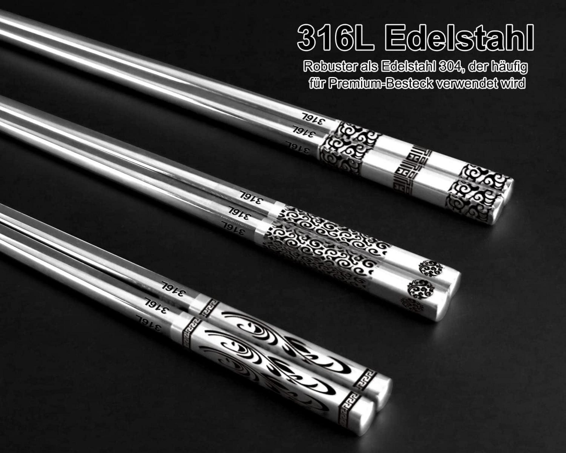 6 Paar Japanische Metall Essstäbchen Edelstahl Geschenkset
