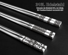 6 Paar Japanische Metall Essstäbchen Edelstahl Geschenkset