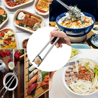 6 Paar Essstäbchen Japanisch Edelstahl Spülmaschinenfest