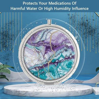 Pillendose 3 Fächer Metall Medizin Vitamin Organizer Lila