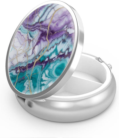 Pillendose Organizer Medizin Vitamin Box Tragbar Tragbare Metall-Box