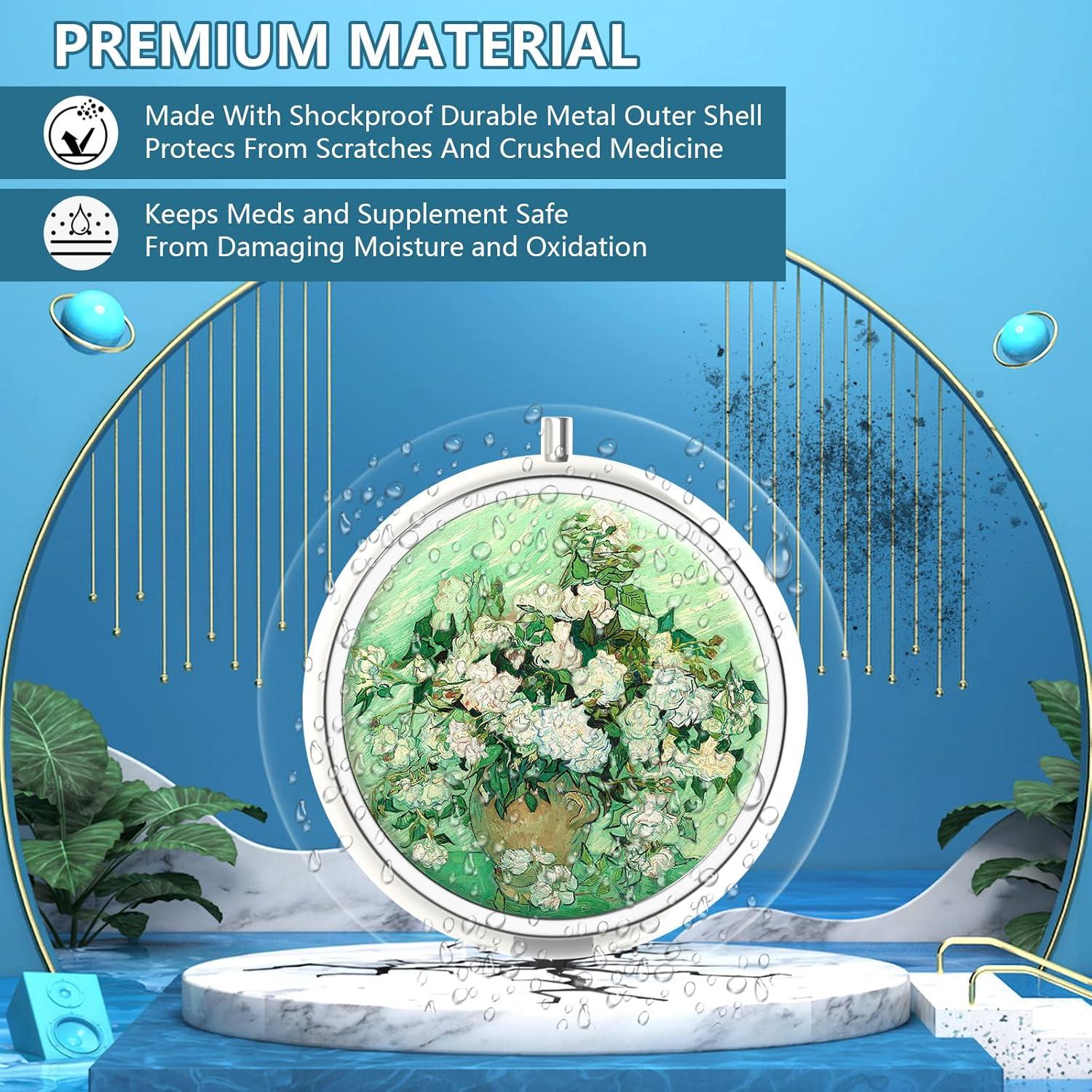 Pillendose 3 Fächer Metall Medizin Vitamin Organizer für