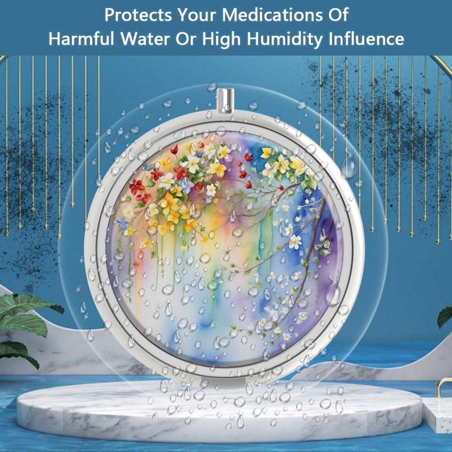 Pillendose 3 Fächer Medizin Pillendose tragbar Metall