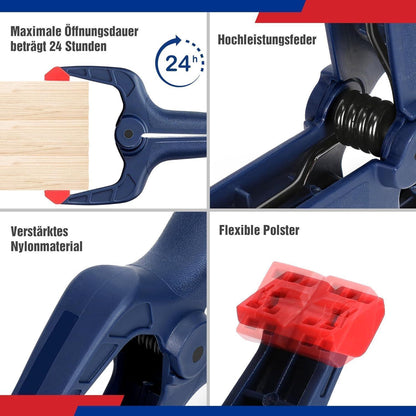 Mini Einhandzwinge und Federzwinge Set 8tlg. Holzbearbeitung