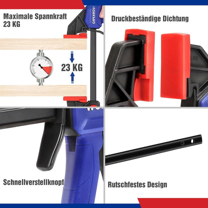 Mini Einhandzwinge und Federzwinge Set 8tlg. Holzbearbeitung