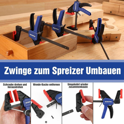 Mini Einhandzwinge und Federzwinge Set 8tlg. Holzbearbeitung