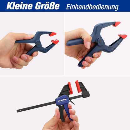 Mini Einhandzwinge und Federzwinge Set 8tlg. Holzbearbeitung