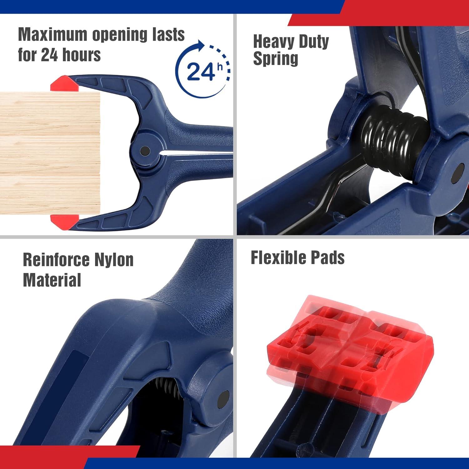 WORKPRO Mini Einhandzwinge und Federzwinge Set 8tlg. für Holzbearbeitung