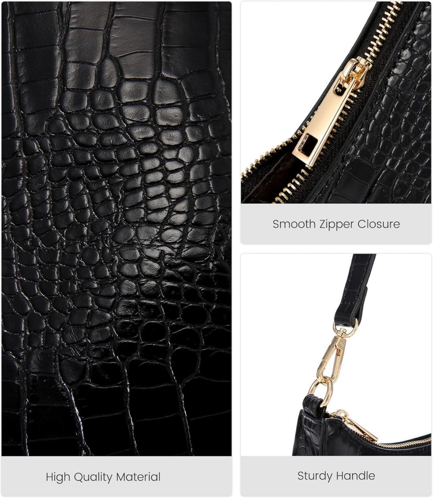 LOVEVOOK Handtasche Damen Klein Leder Schwarz