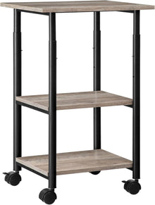 Druckertisch mit arretierbaren Rädern, rollbar 3 Ebenen