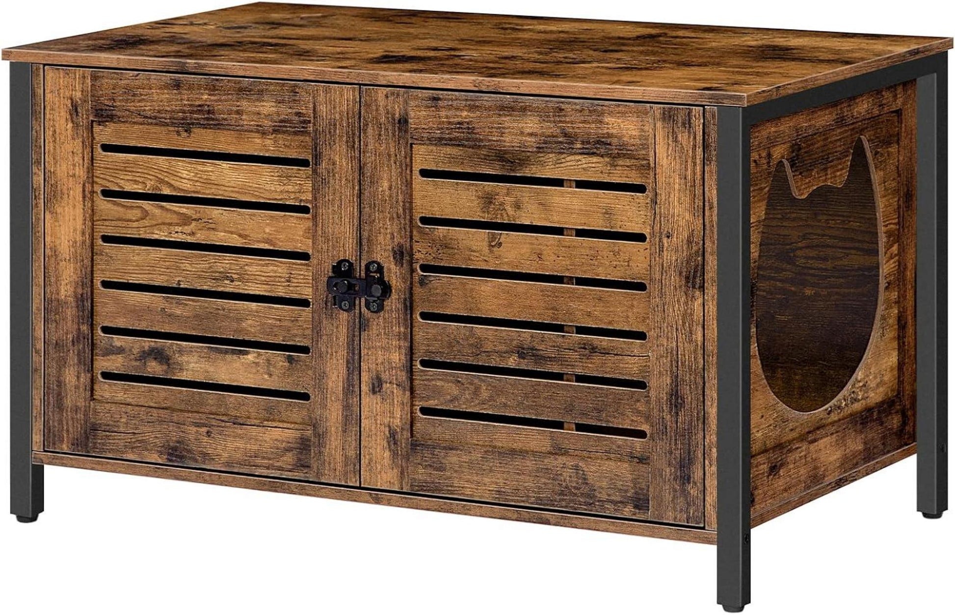 Katzenklo Schrank mit Lamellentür Vintagebraun 80x45x50,5 cm