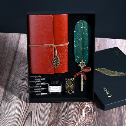 Cieex Vintage Schreibfeder Kalligraphie Set Bronze Ink Dip Pen