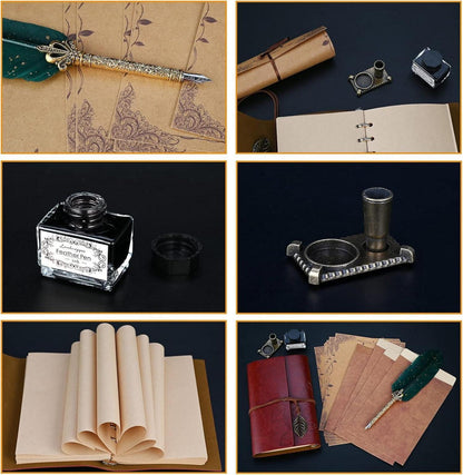 Kalligraphie Schreibfeder Set Vintage Dip Pen Handgemacht Federn Ink