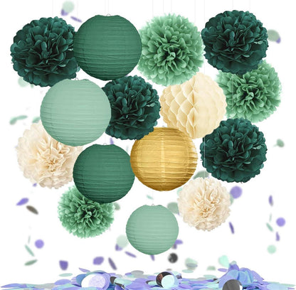 Grüner Elfenanzug Set mit Pompoms und Wabenbällen