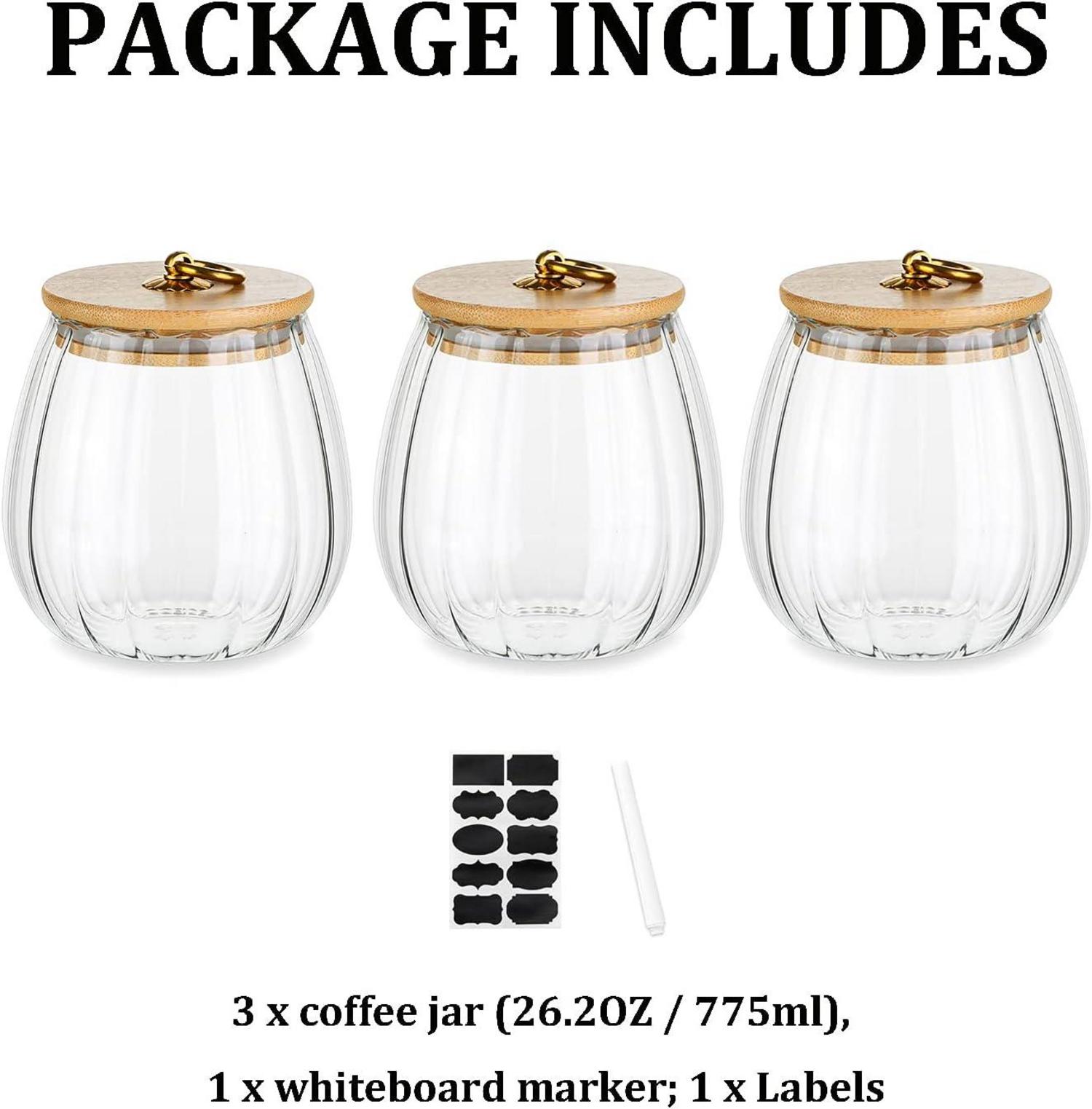 Vorratsdosen Luftdichte Klein Set 3 Teile 750ML Glas Deckel Behälter