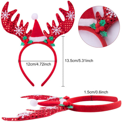 SIQUK Weihnachts Haarreif und Brillen Set - Lustiges Rentier