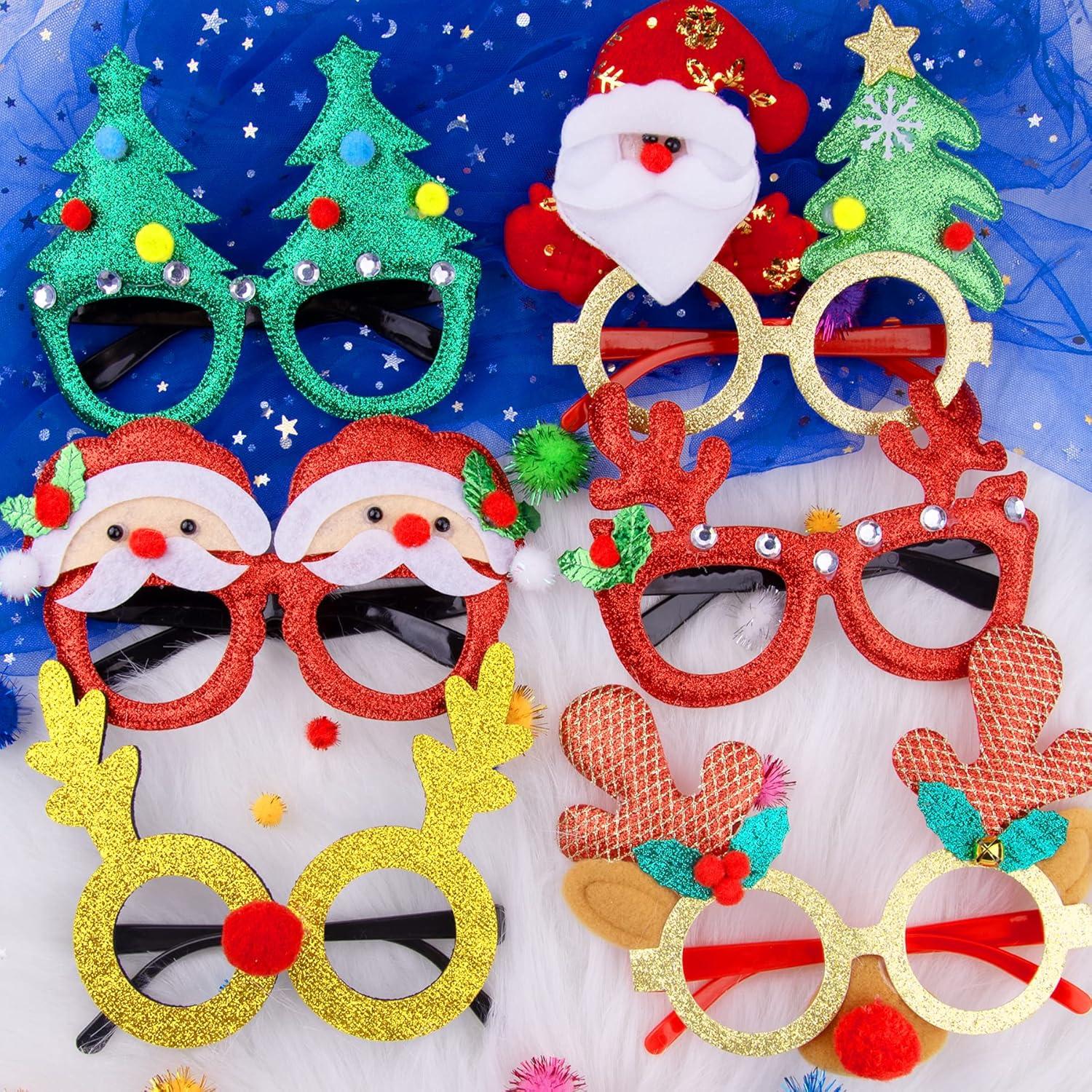 Weihnachten Haarreif und Brillen Set Lustiges Rentier Kostüm Bunt