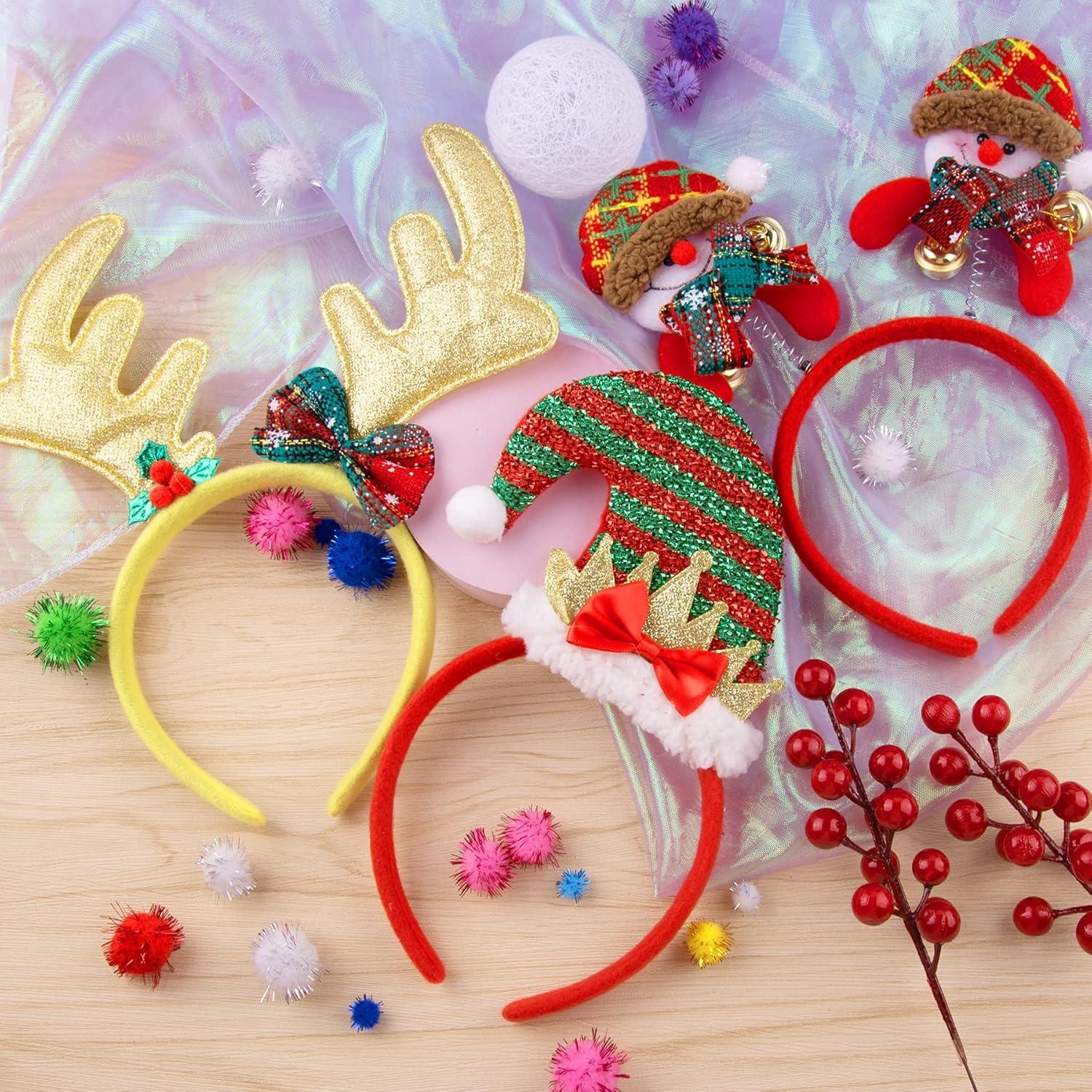 12-teiliges Weihnachten Haarreif und Brillen Set Lustiges Rentier Kostüm