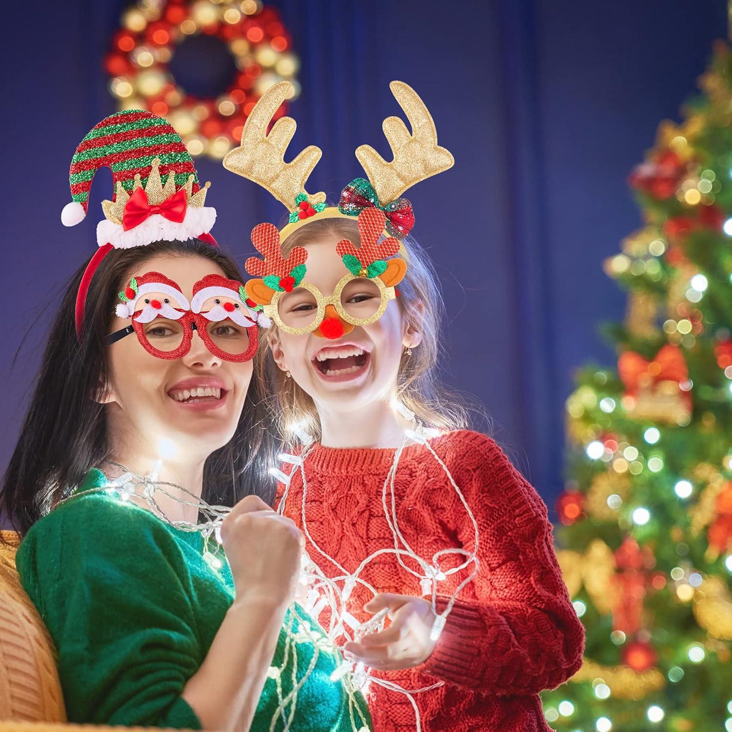 Weihnachten Haarreif Rentier Kostüm Brillen Set