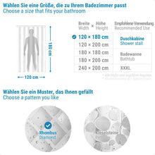 Schmaler Eck-Duschvorhang 3D Rhombus Transparent 120x180cm