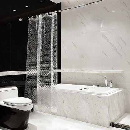 Duschvorhang Eck-Dusche 3D Rhombus Transparent EVA 120x180cm wasserdicht & Anti