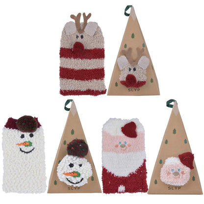 Weihnachtssocken Damen 3 Paar Kuschelsocken mit Tiermuster
