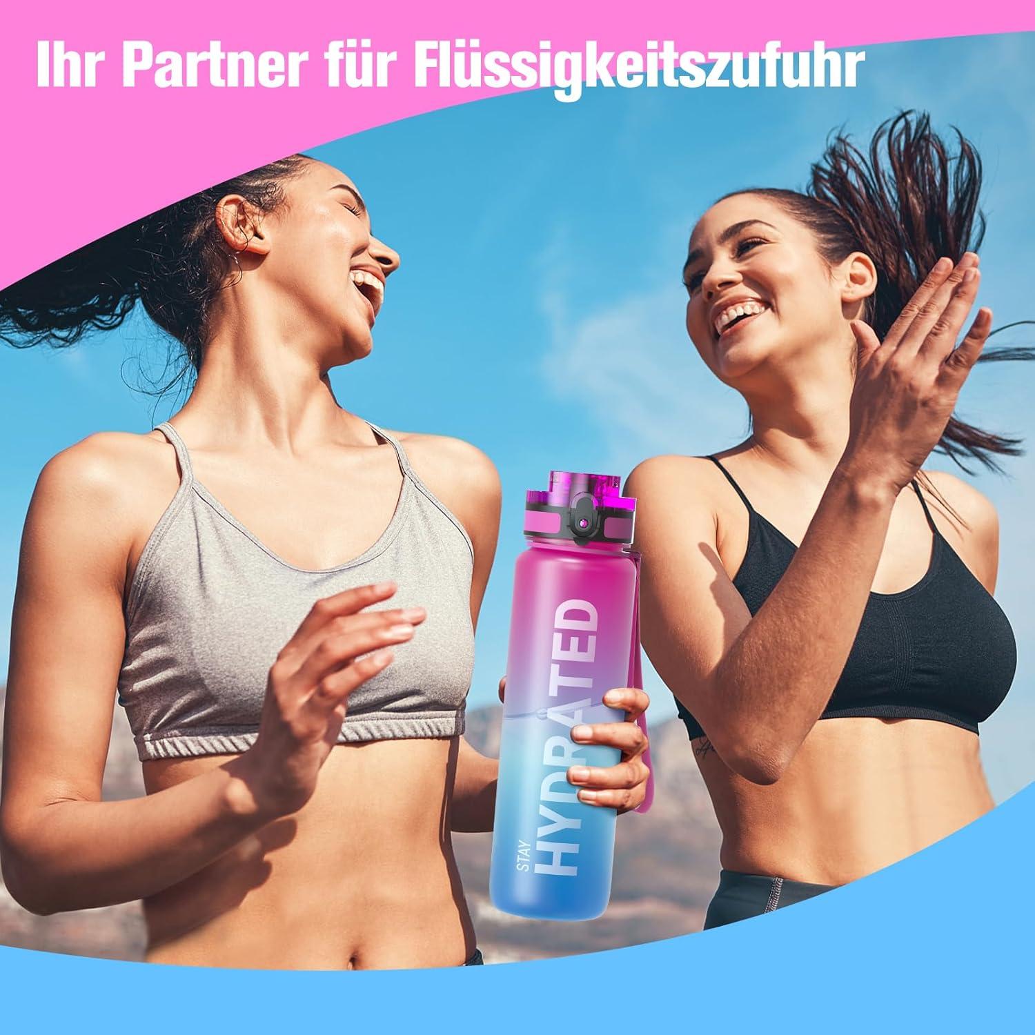 Sahara Sailor Sport Trinkflasche BPA-frei Tritan 1L Yoga Gym