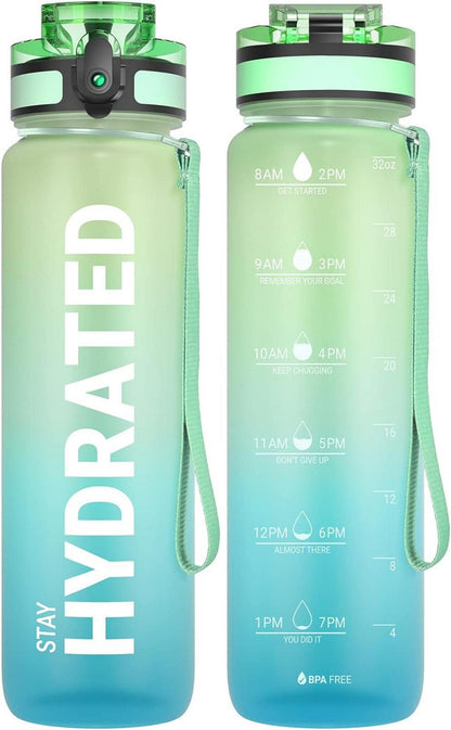 Sport Trinkflasche BPA-frei Tritan 1L Auslaufsicher Gym Yoga