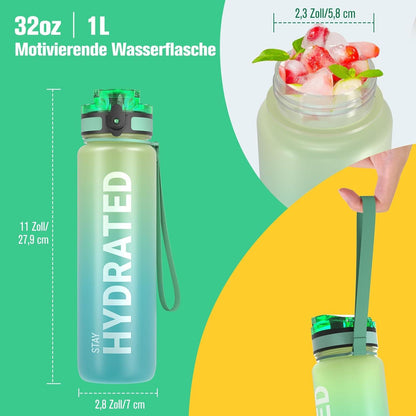 Sahara Sailor Sport Trinkflasche BPA-frei Tritan 1L Auslaufsicher Gym Yog
