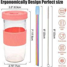 24oz Bubble Tea Becher mit Strohhalm und Deckel, 2er Set