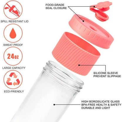 24oz Bubble Tea Becher mit Strohhalm und Deckel, 2er Set