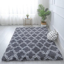 Hochflor Teppich Flauschig Wohnzimmer Schlafzimmer Modern Grau