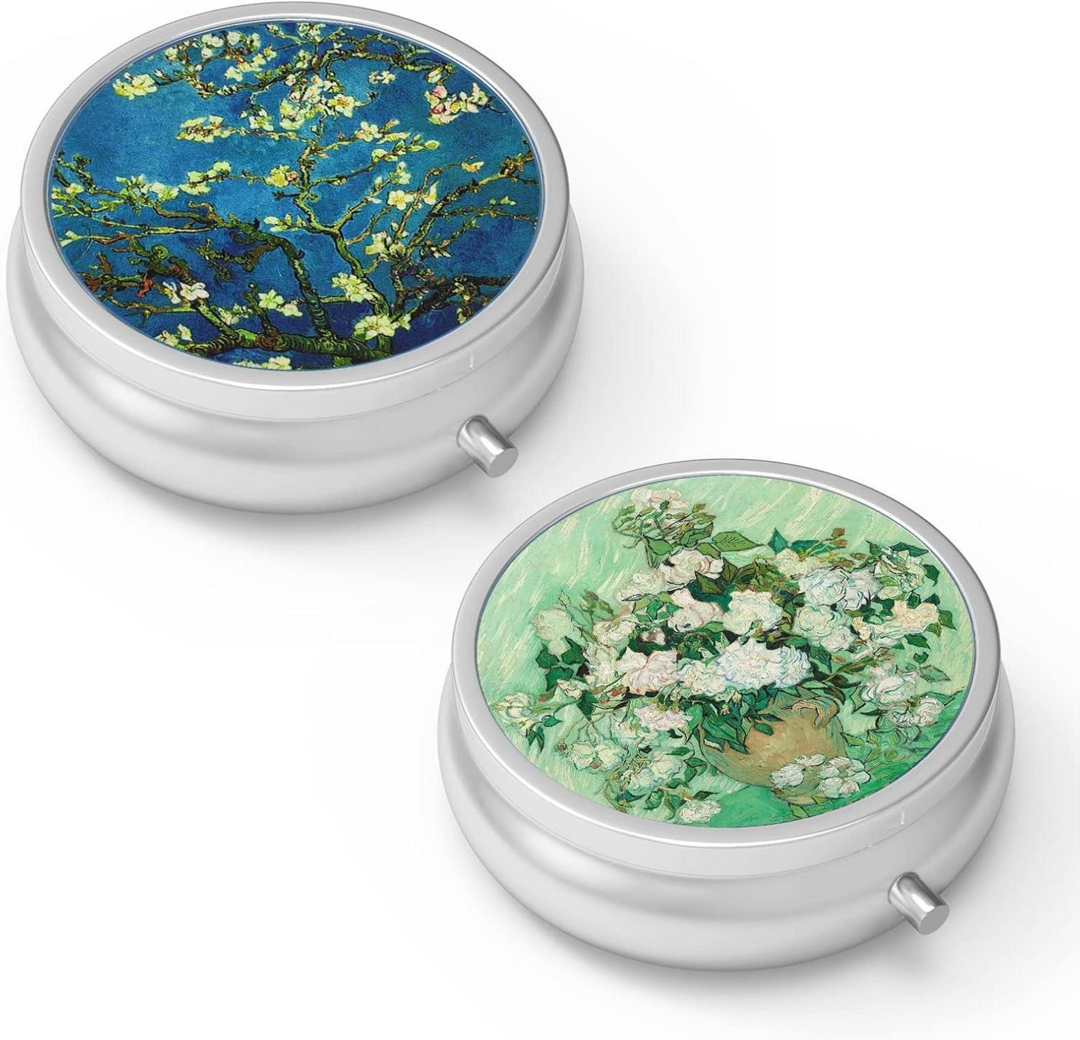 Pillendose 3 Fächer Medizin Organizer Geschenk Metall Vitamin