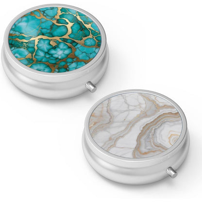 Pillendose 3 Fächer Metall Medizin Vitamin Organizer (2