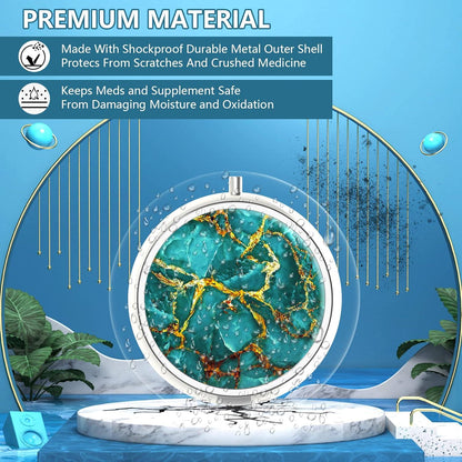Pillendose 3 Fächer Metall Medizin Vitamin Organizer (2
