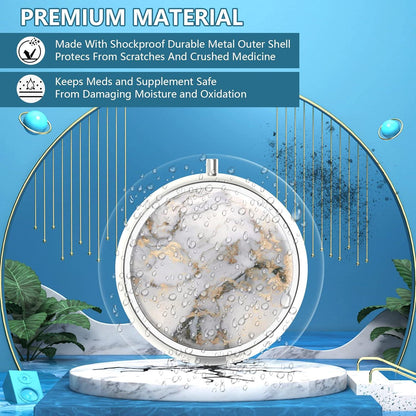 Pillendose Medizin Tragbare Pillendose für Tasche oder Geldbörse