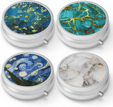 Runde Pillendose Metall 3 Fächer Vitamine Medizin Organizer 4er Set