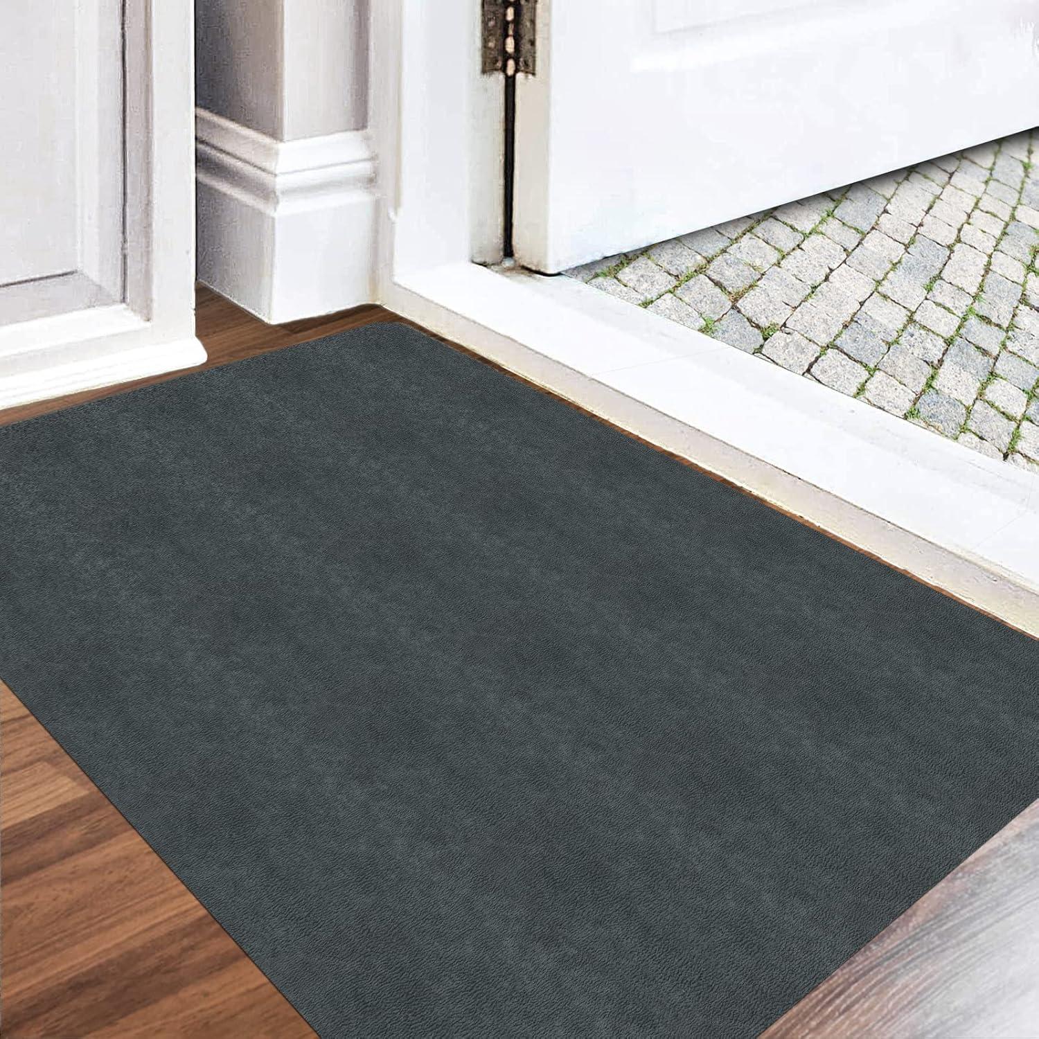 DFIONC Fußmatte innen Dunkelgrau 60x90 cm waschbar rutschfest