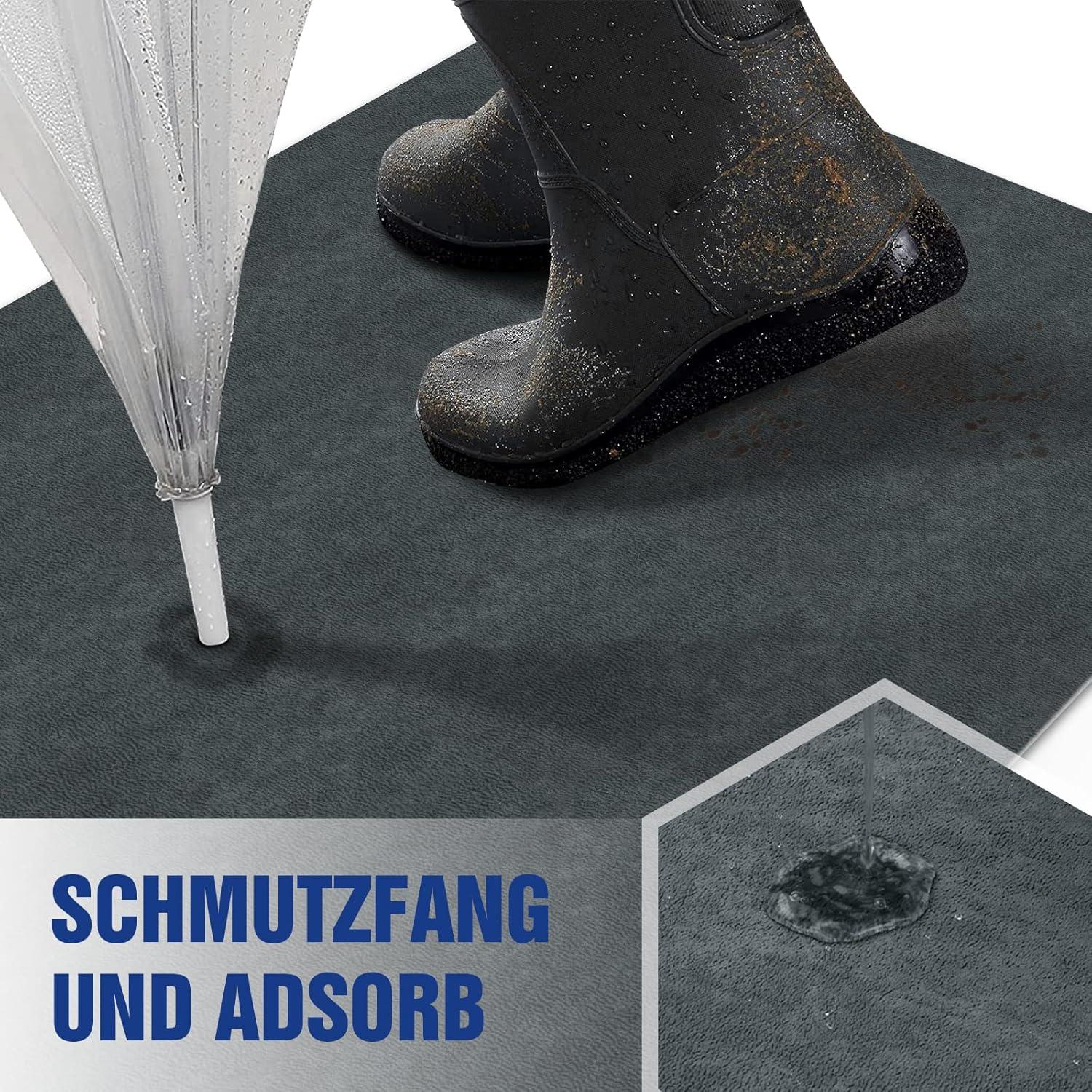 DFIONC Fußmatte innen waschbar Schmutzfangmatte rutschfest 40x60 cm