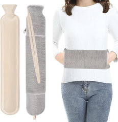Wärmflasche mit Bezug Flauschig Schlauch 2L Long Hot Water Bottle