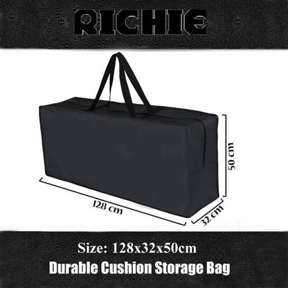 Garten-Aufbewahrungstasche 420D Oxford-Gewebe schwarz 128x32x50cm