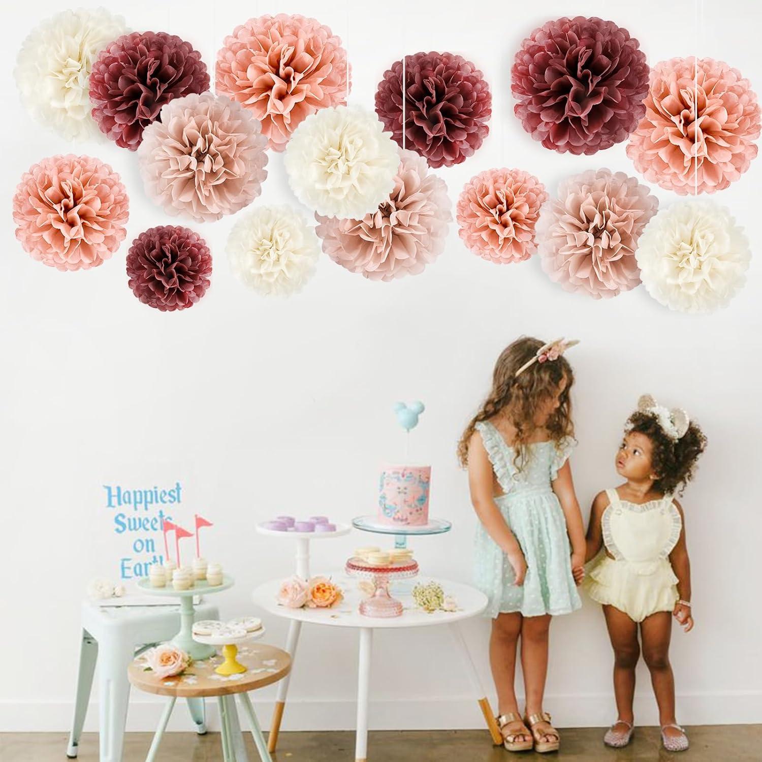 20er Pompons Deko Rosegold Hochzeit Geburtstag Tisch Blumenball